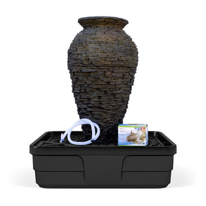 Medium Stacked Slate Urn Fountain Kit