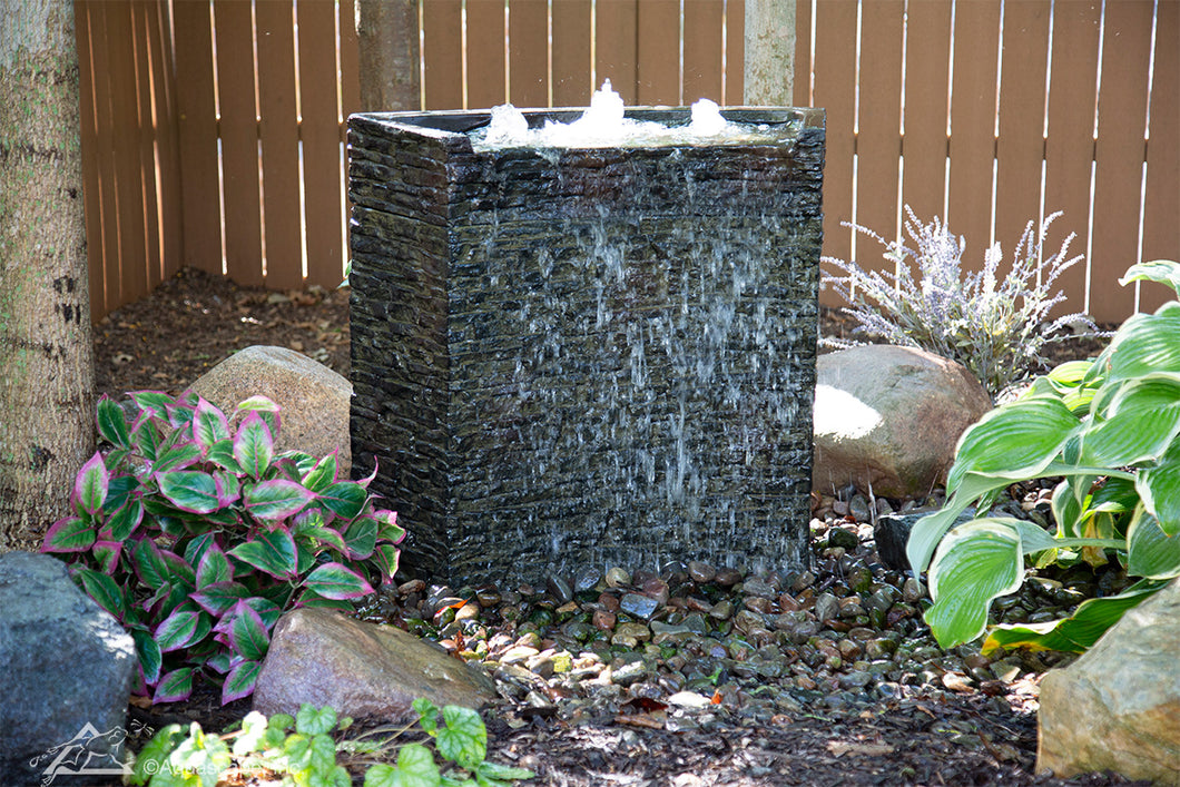 Stacked Slate Spillway Wall 32