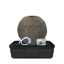 Load image into Gallery viewer, Medium Stacked Slate Sphere Landscape Fountain Kit
